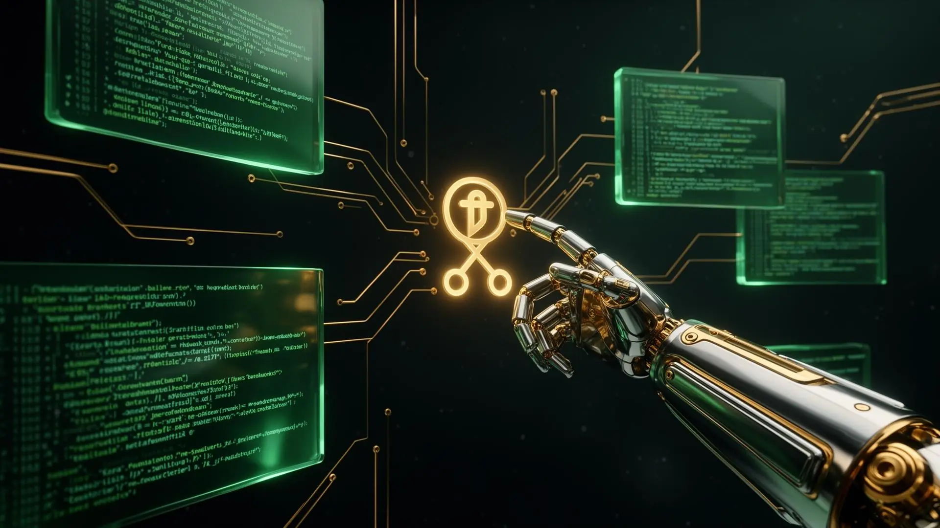Robotic arm patching code with golden circuit traces